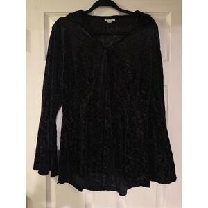 Ultra Pink Women’s Sz XL velvet burnout tunic blouse Whimsigoth Bohemian Hippie